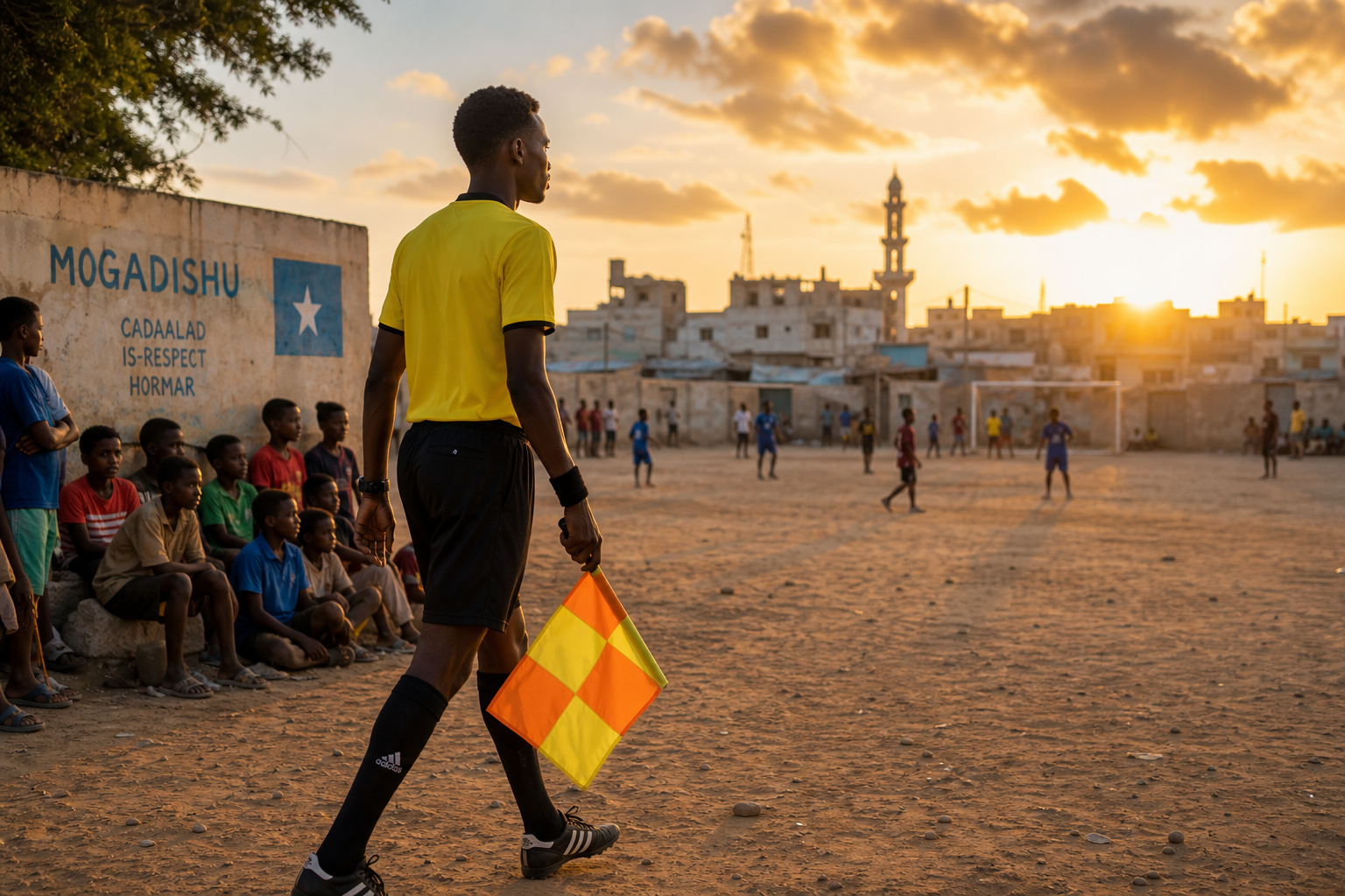 Illustration: from Mogadishu neighbourhood pitches to CAF award stage — the path that led to Miami